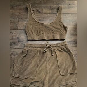 Tan Zara two piece lounge set